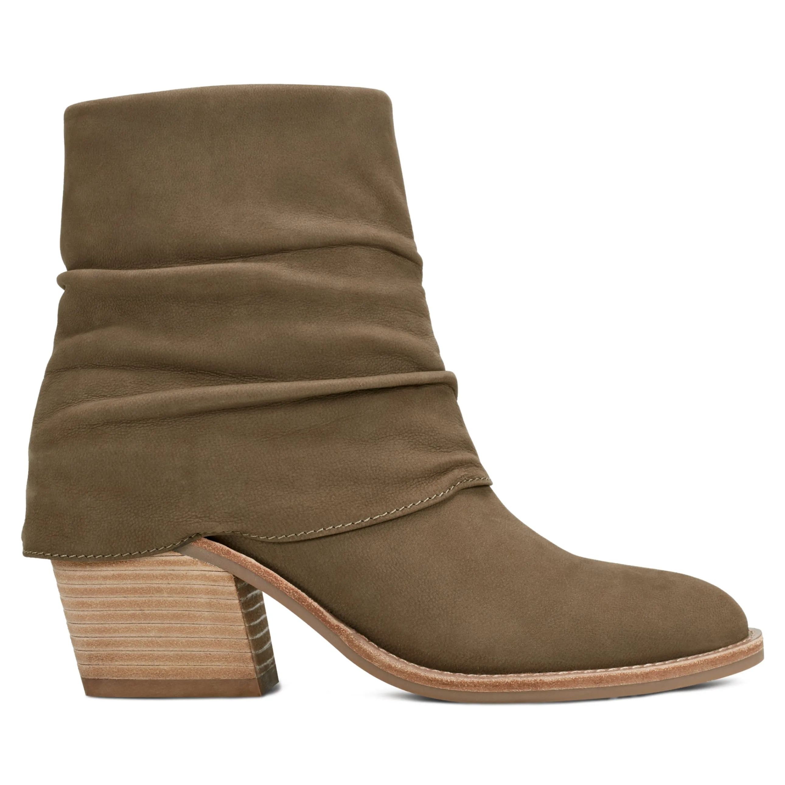 Savvy Block Heel Ruched Casual Booties