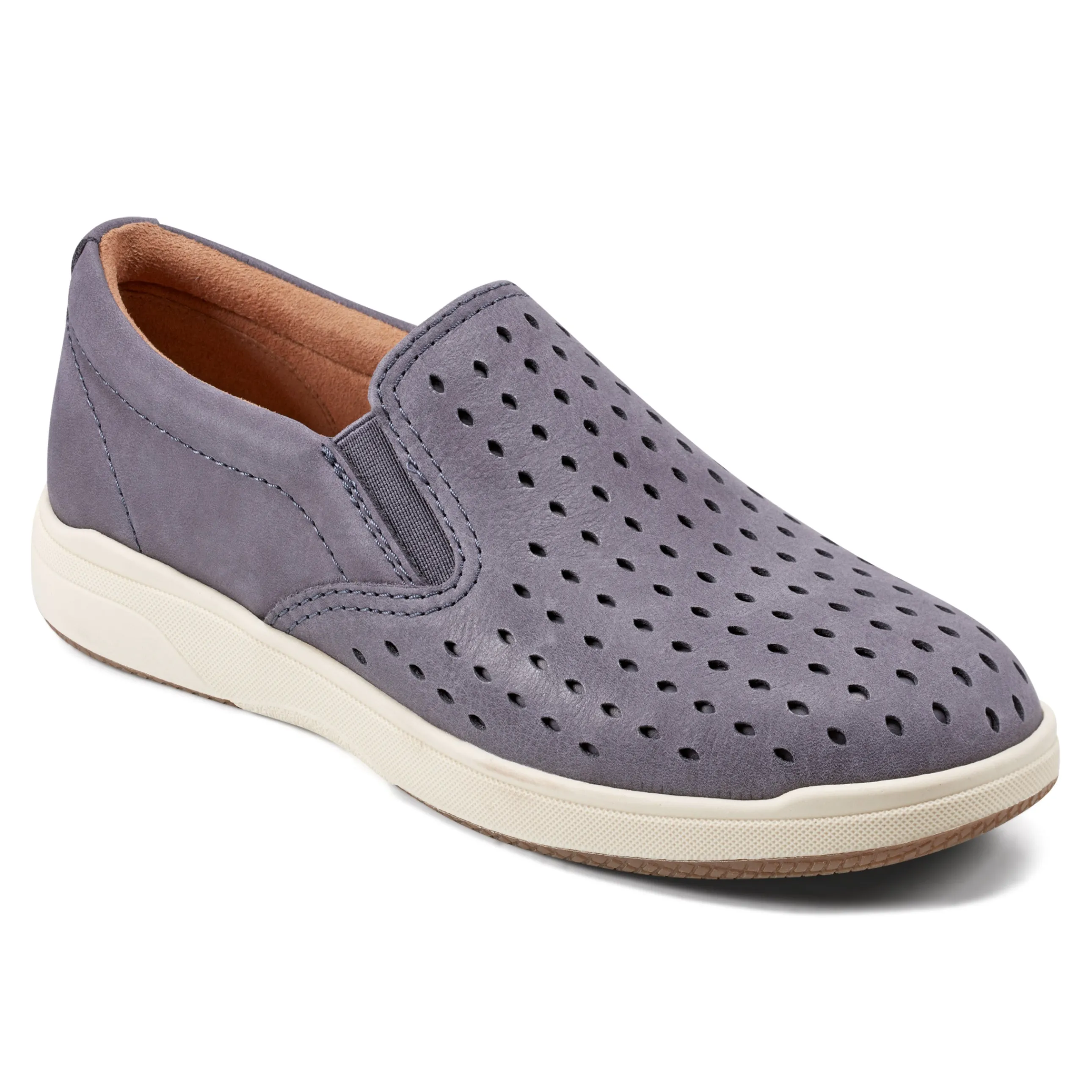Nel Laser Cut Round Toe Casual Slip-on Sneakers