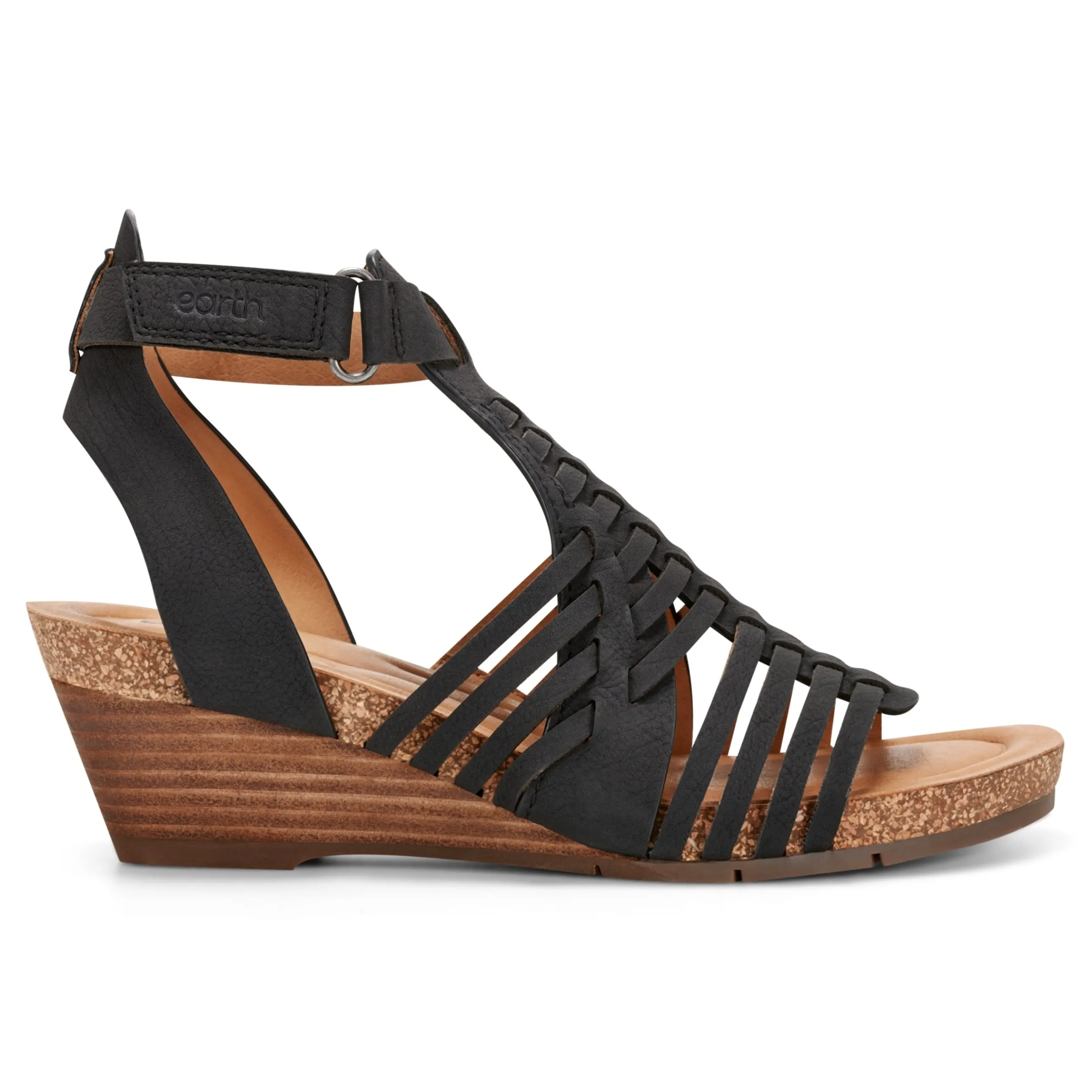 Hattie Round Toe Strappy Wedge Sandals