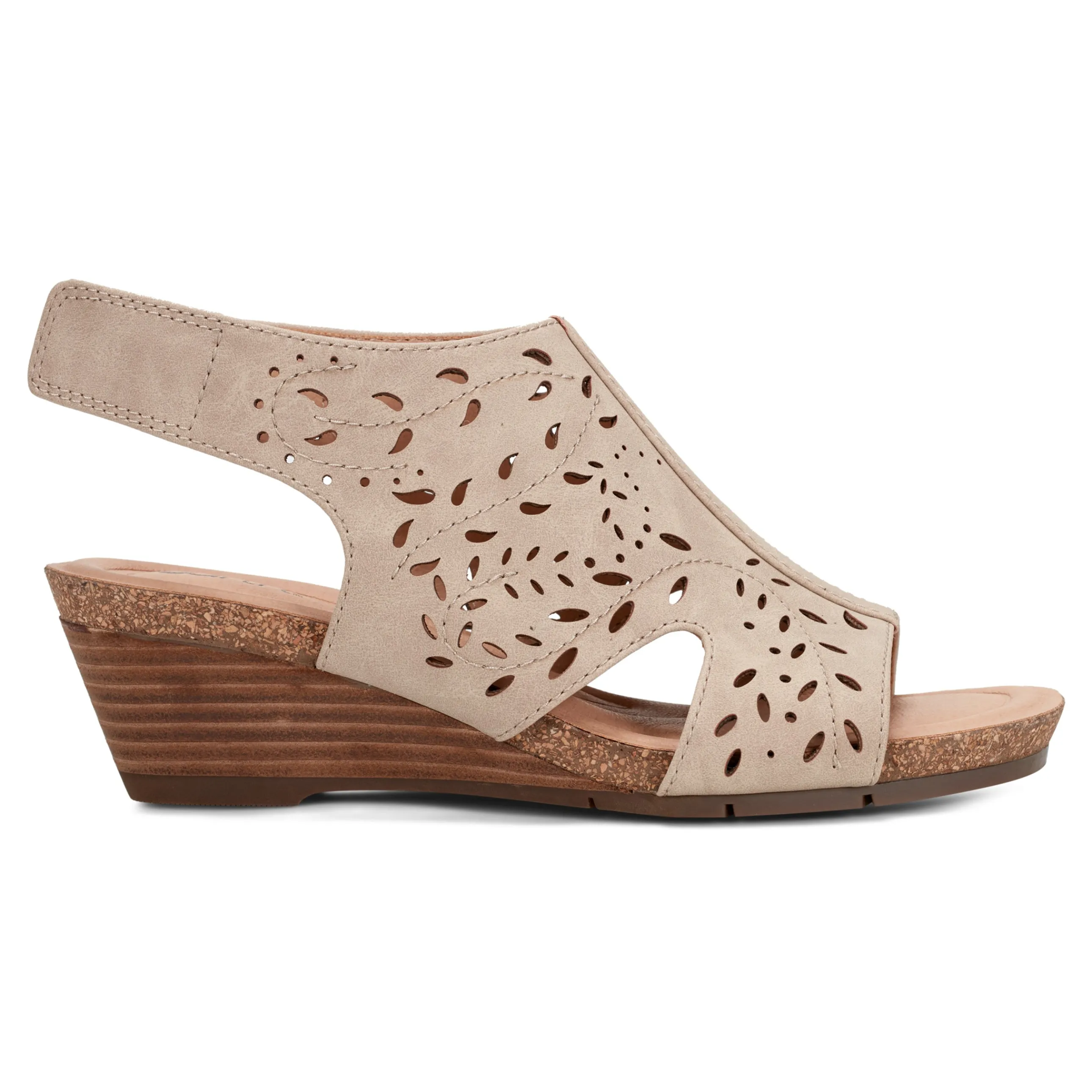 Halin Round Toe Casual Slingback Wedge Sandals