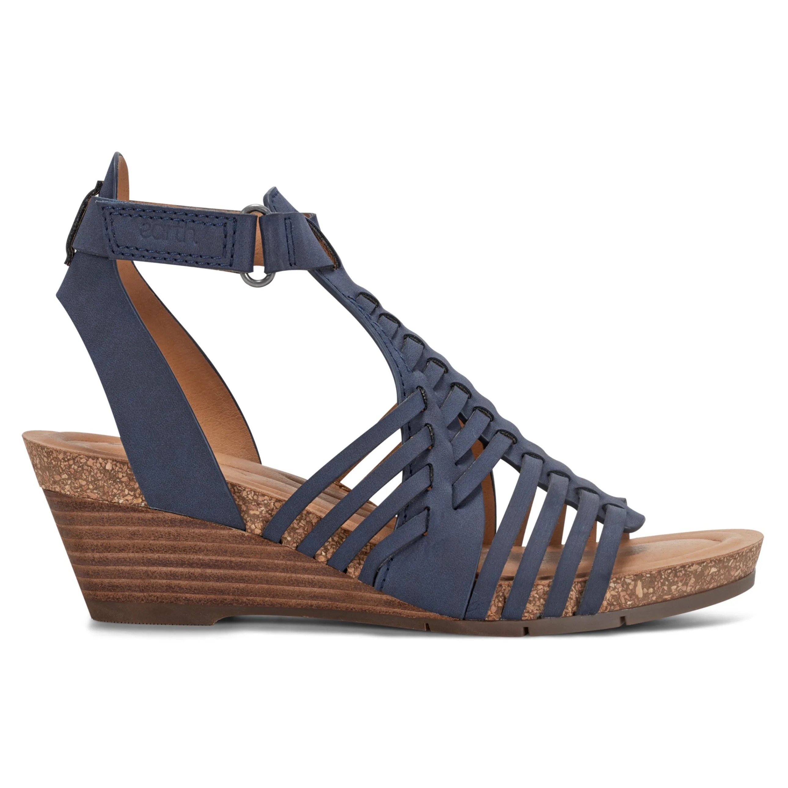 Hattie Round Toe Strappy Wedge Sandals