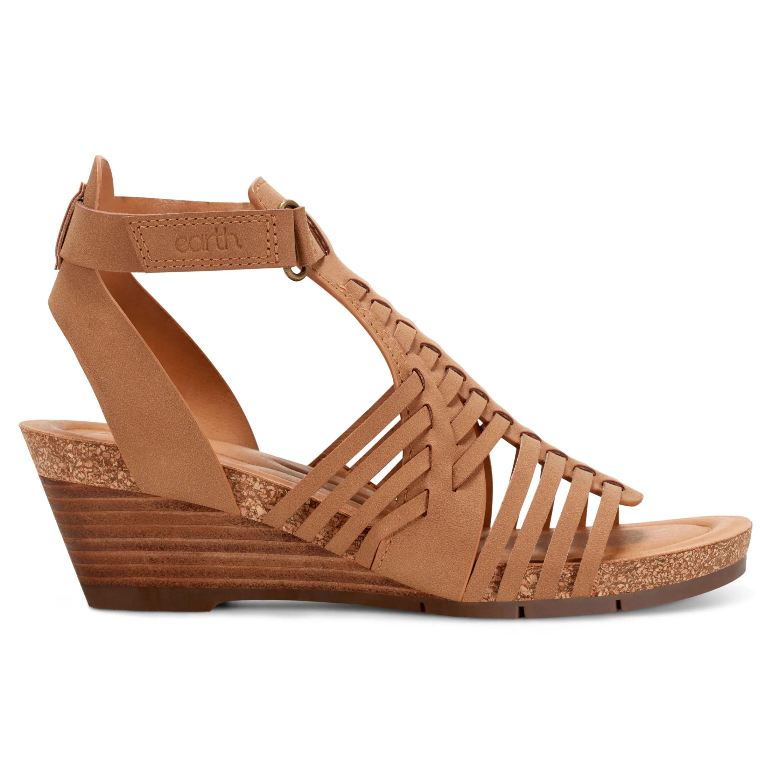 Hattie Round Toe Strappy Wedge Sandals