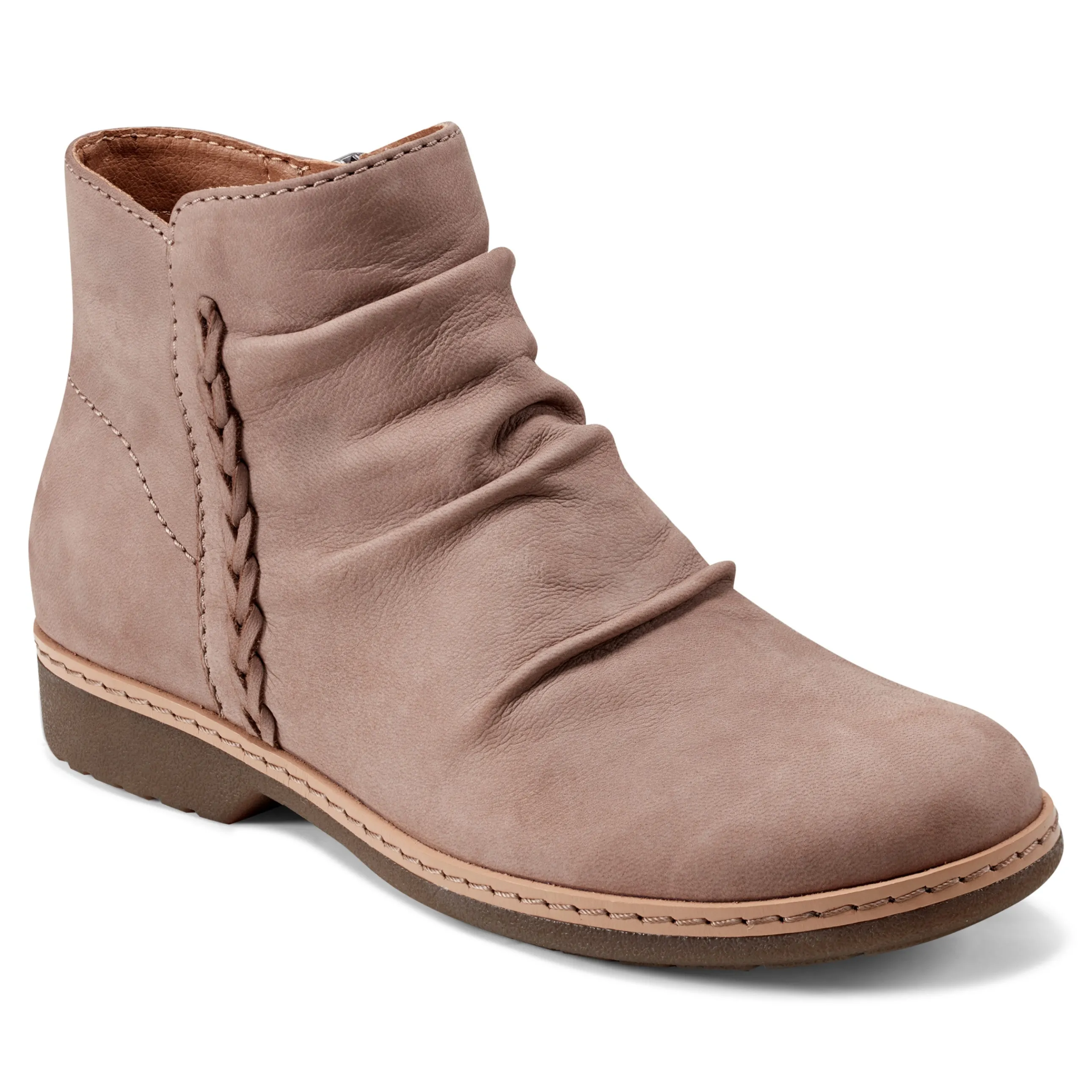 Hilaree Water Repellent Round Toe Ruched Casual Booties