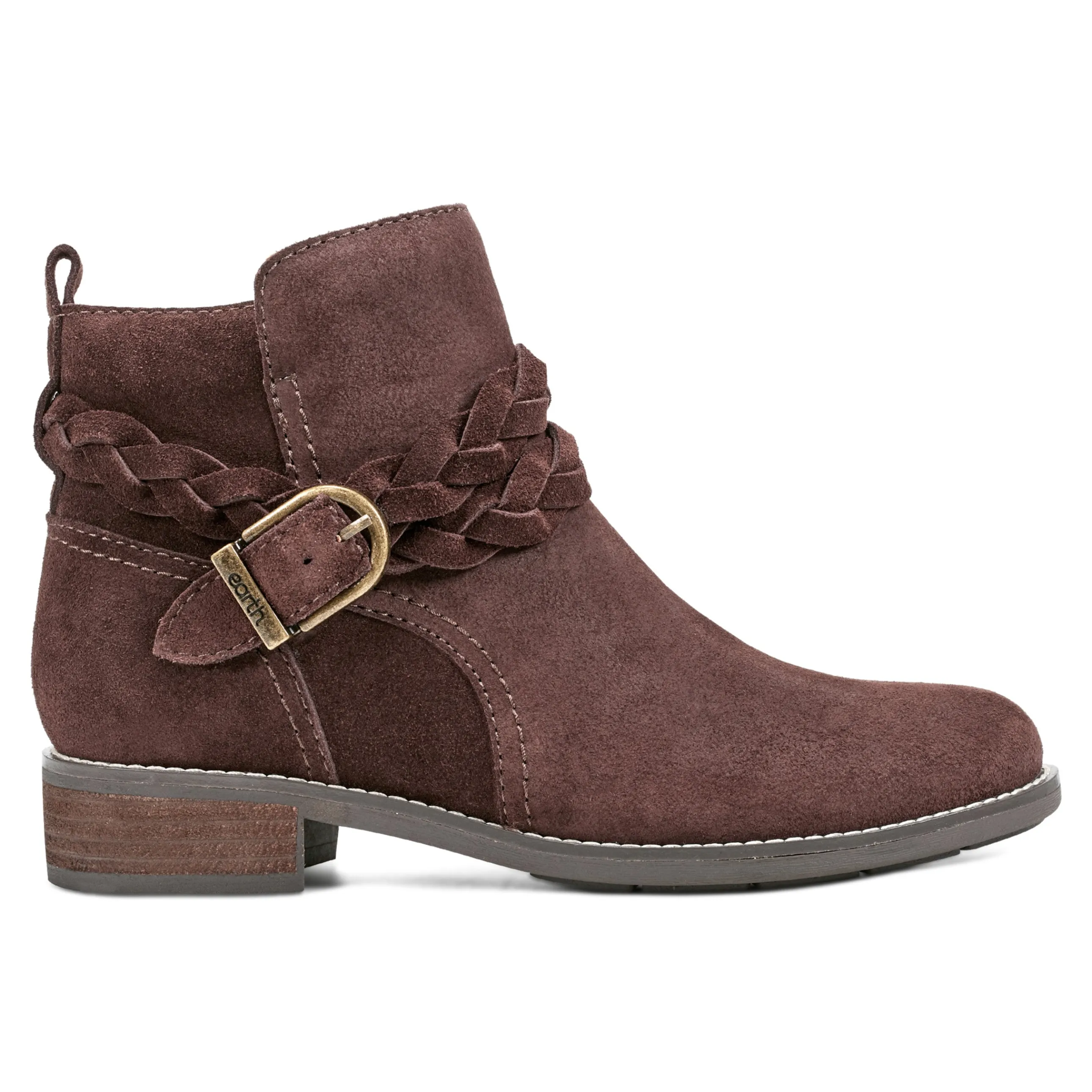 Nicole Round Toe Stacked Heel Casual Booties