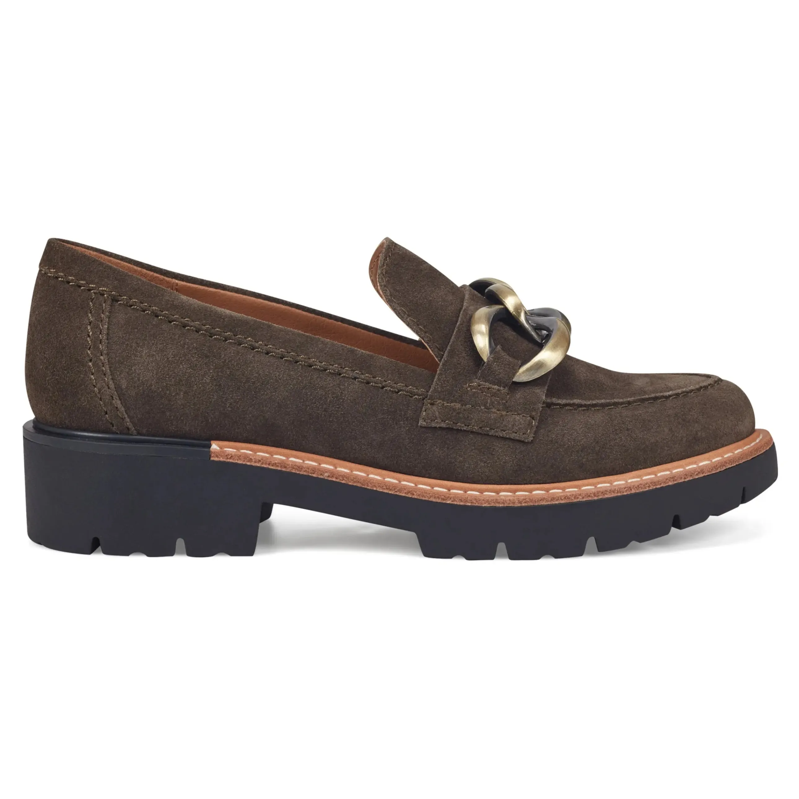 Zalor Round Toe Lug Sole Casual Slip-on Loafers