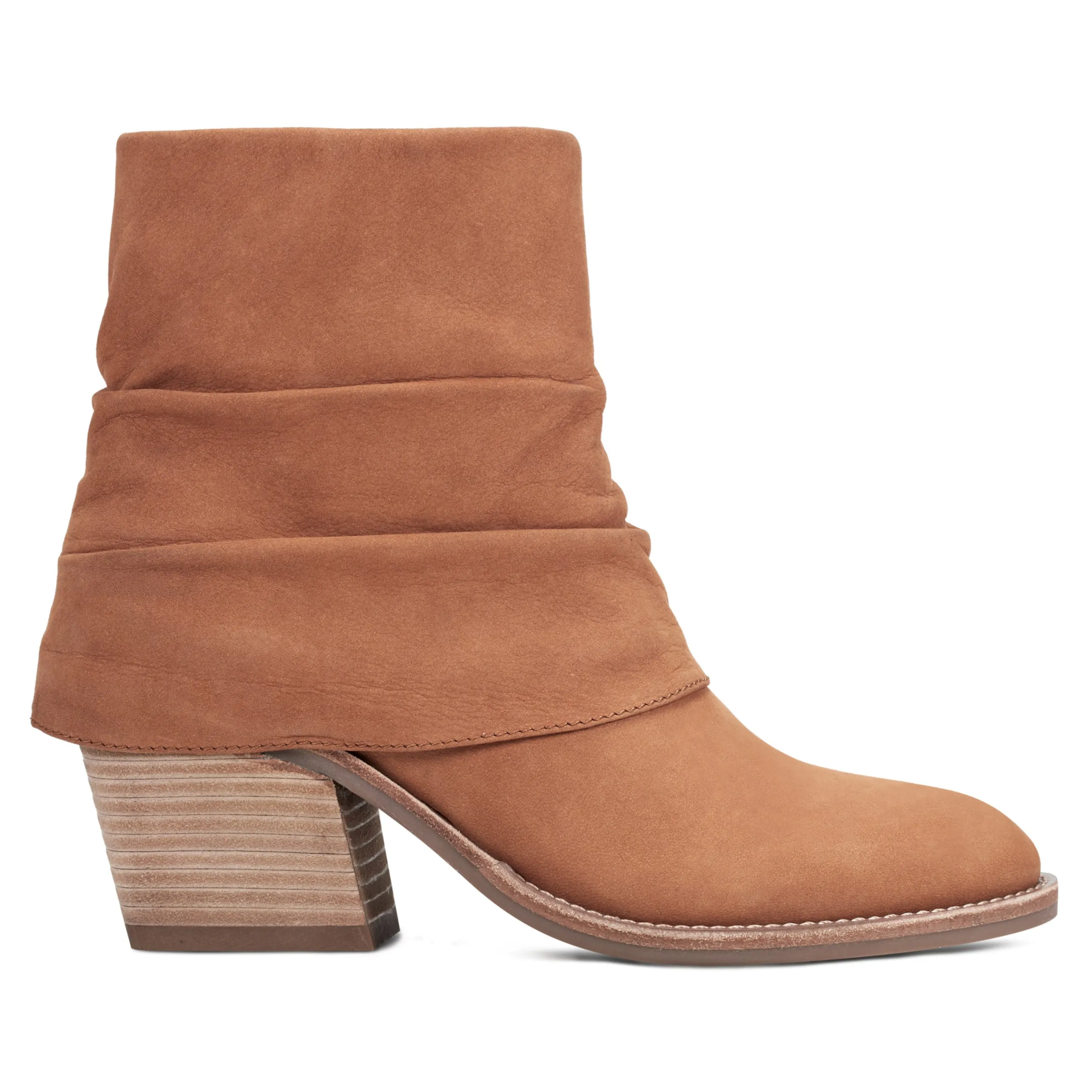 Savvy Block Heel Ruched Casual Booties