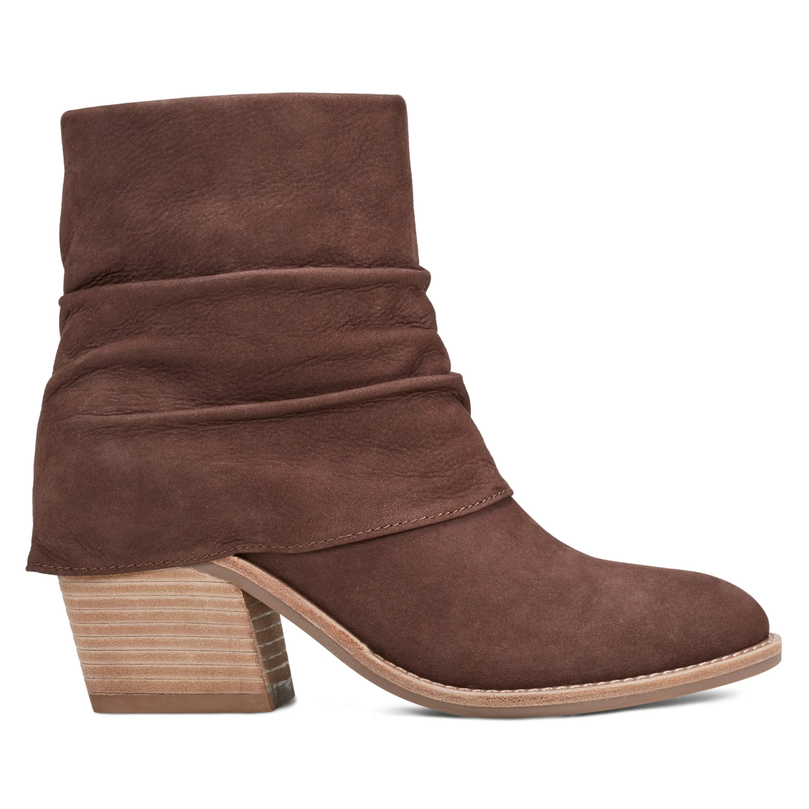 Savvy Block Heel Ruched Casual Booties