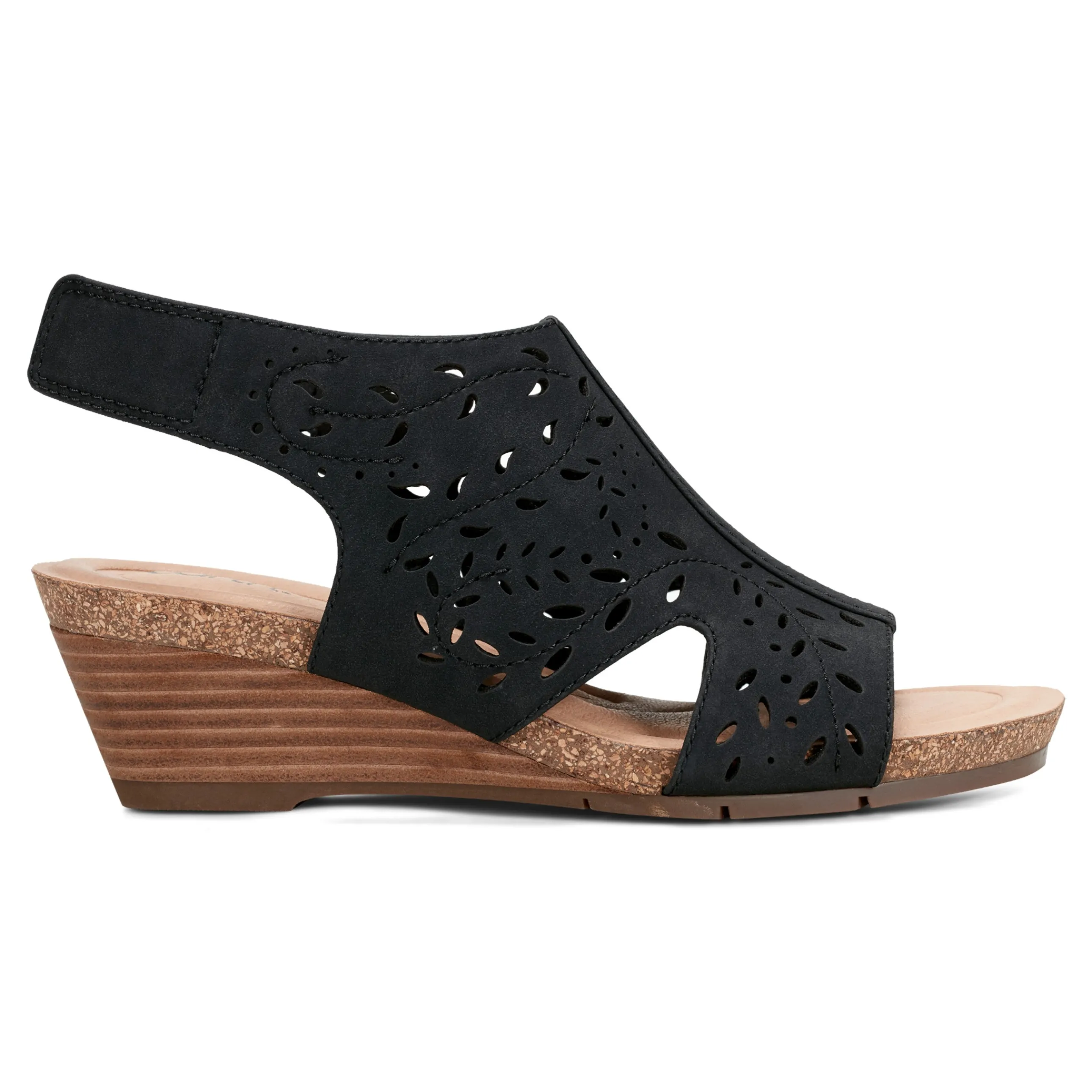 Halin Round Toe Casual Slingback Wedge Sandals