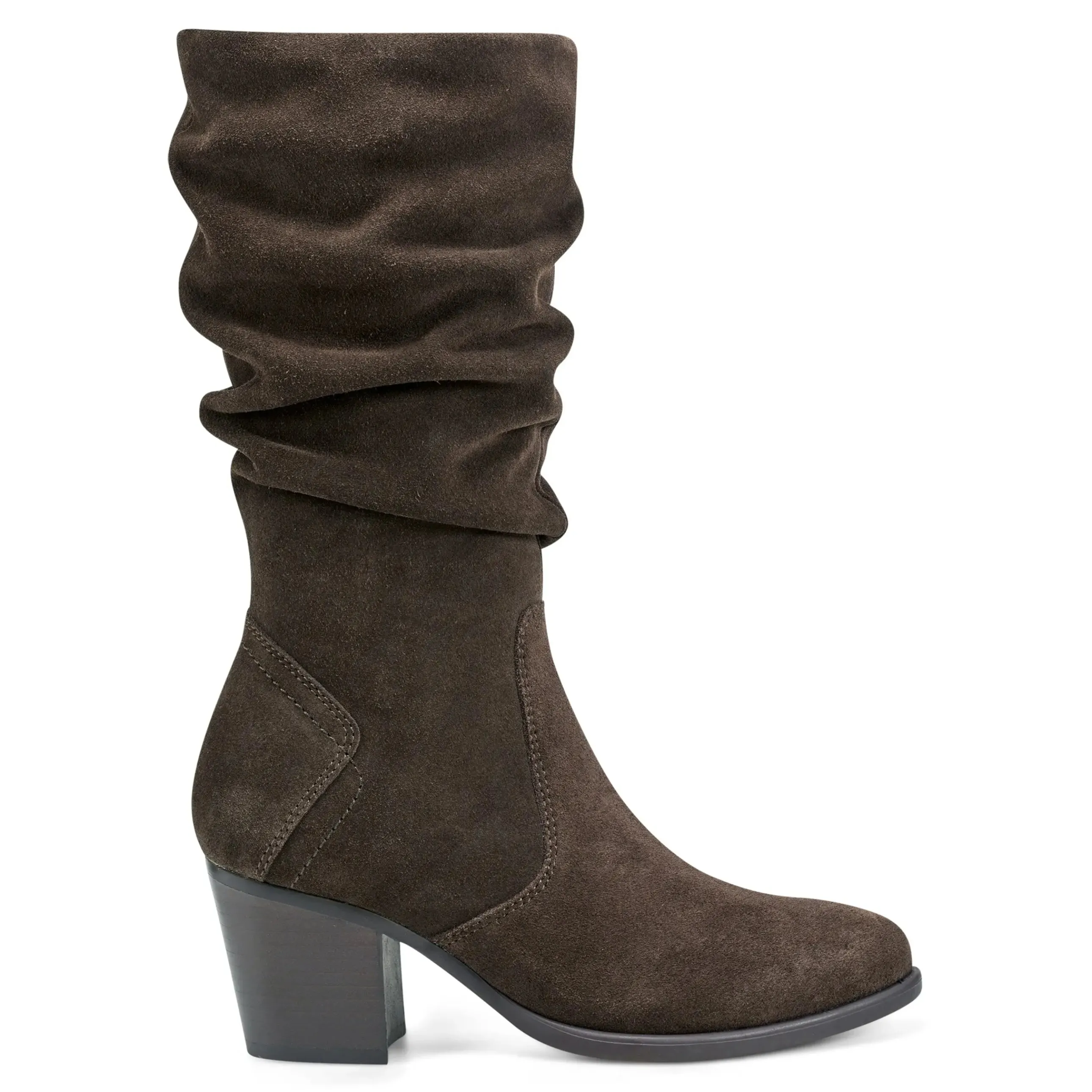 Vine Block Heel Almond Toe Casual Boots