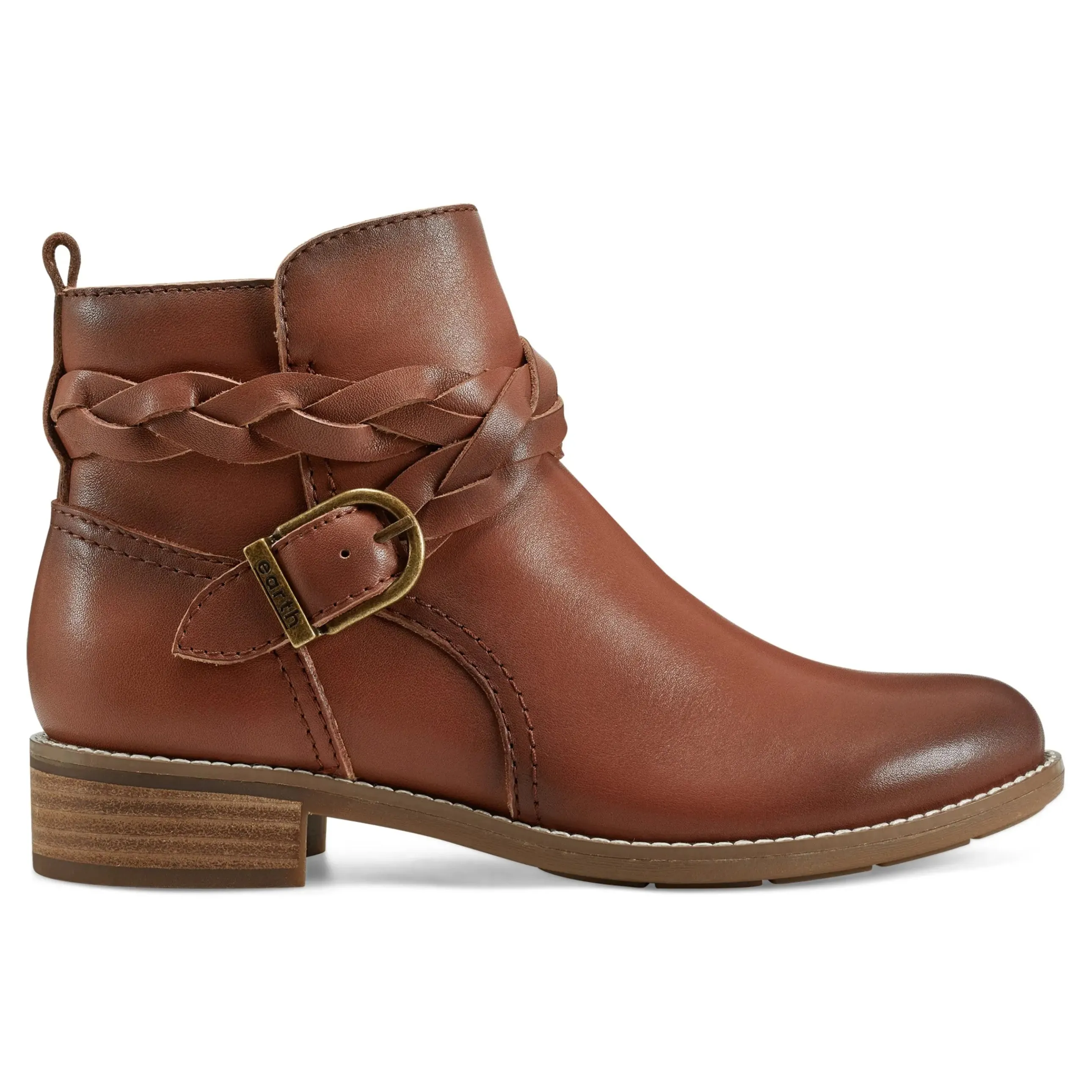 Nicole Round Toe Stacked Heel Casual Booties