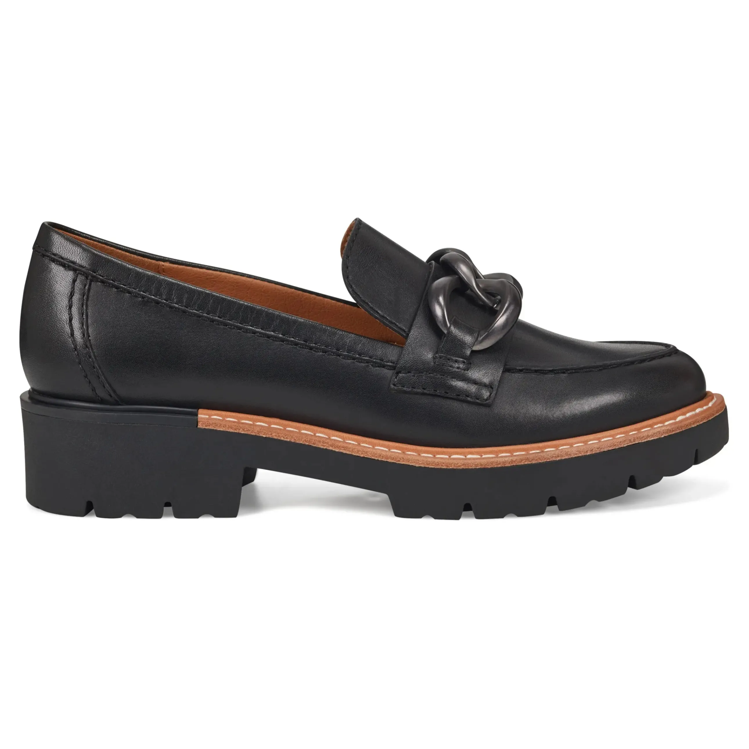 Zalor Round Toe Lug Sole Casual Slip-on Loafers